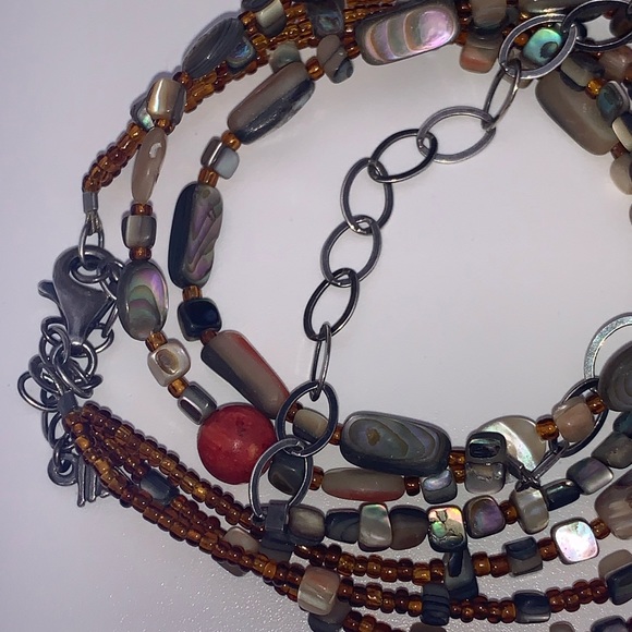 Silpada Vintage Sterling & Coral, Abalone & Shell *FIESTA FUN Necklace - Picture 7 of 14